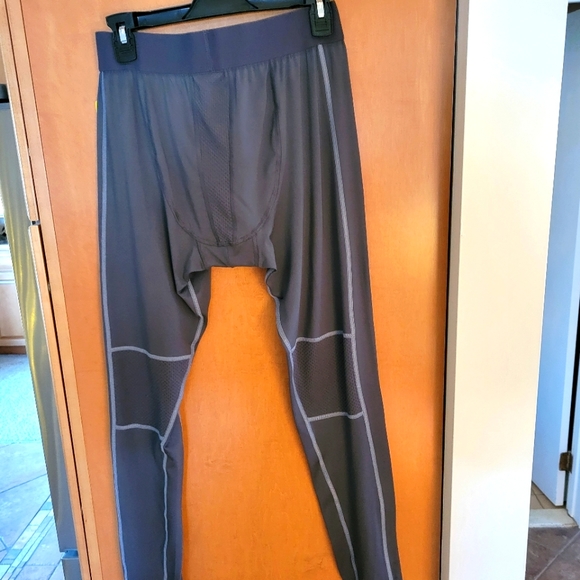 Men's Everlast Sport Spandex Thermal Tights Compression Pants Gray - Picture 2 of 4